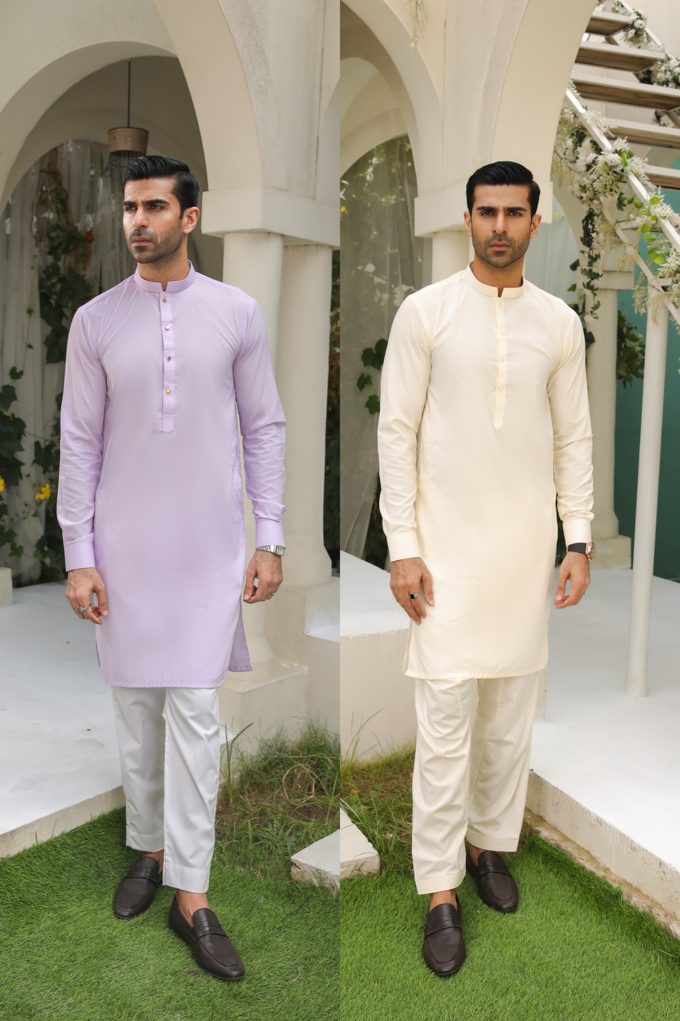 Pack of 2 Kurta Trouser - Lilac & Bosky White