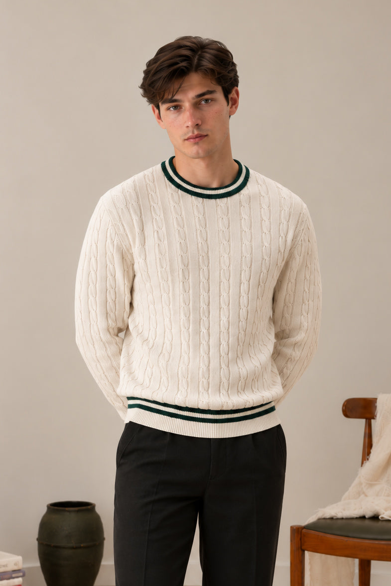 Off White Baseball Sweater - Men