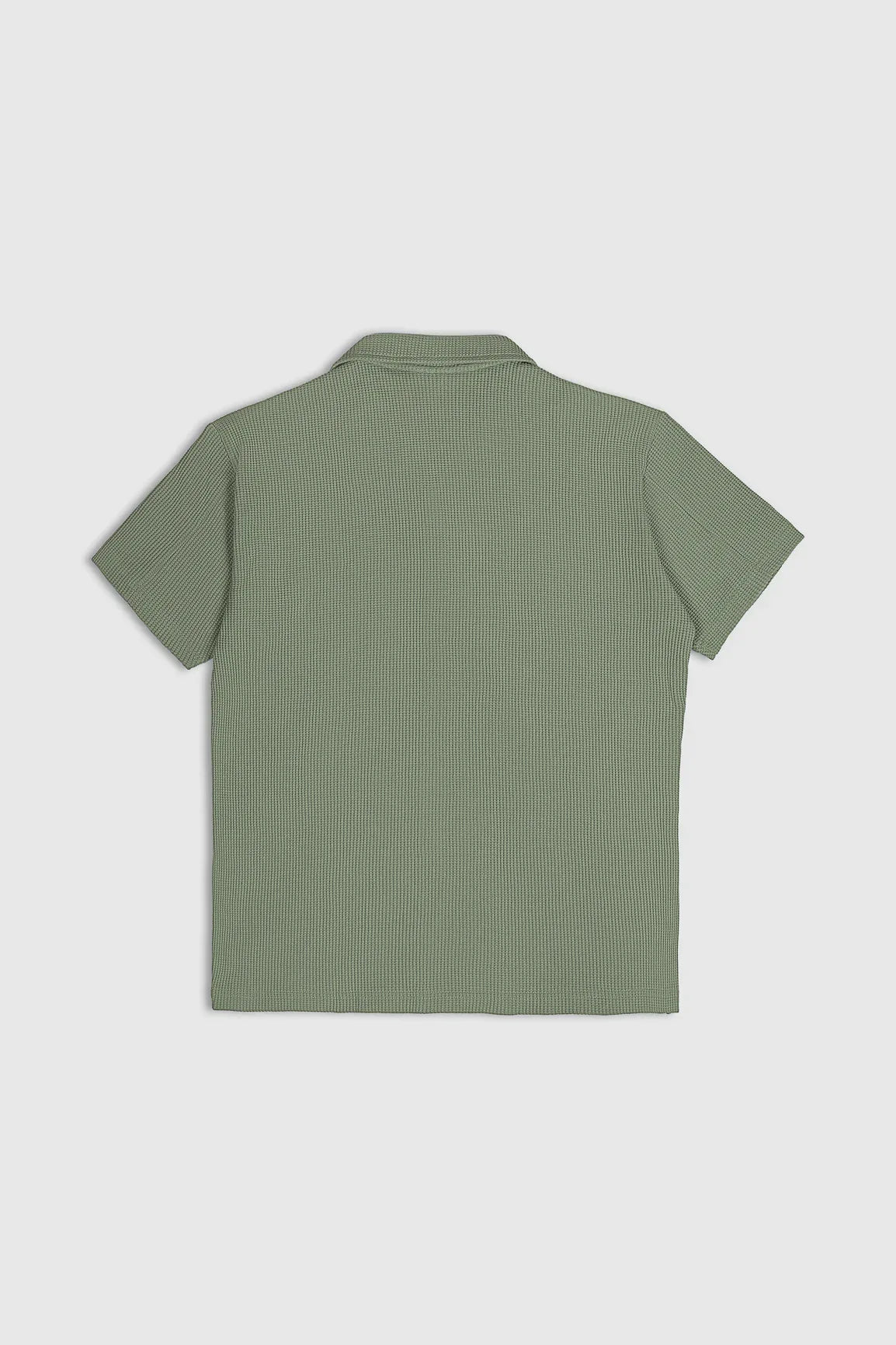 Mint Waffle Textured Revere Button Down - Muraqsh -- Men Western