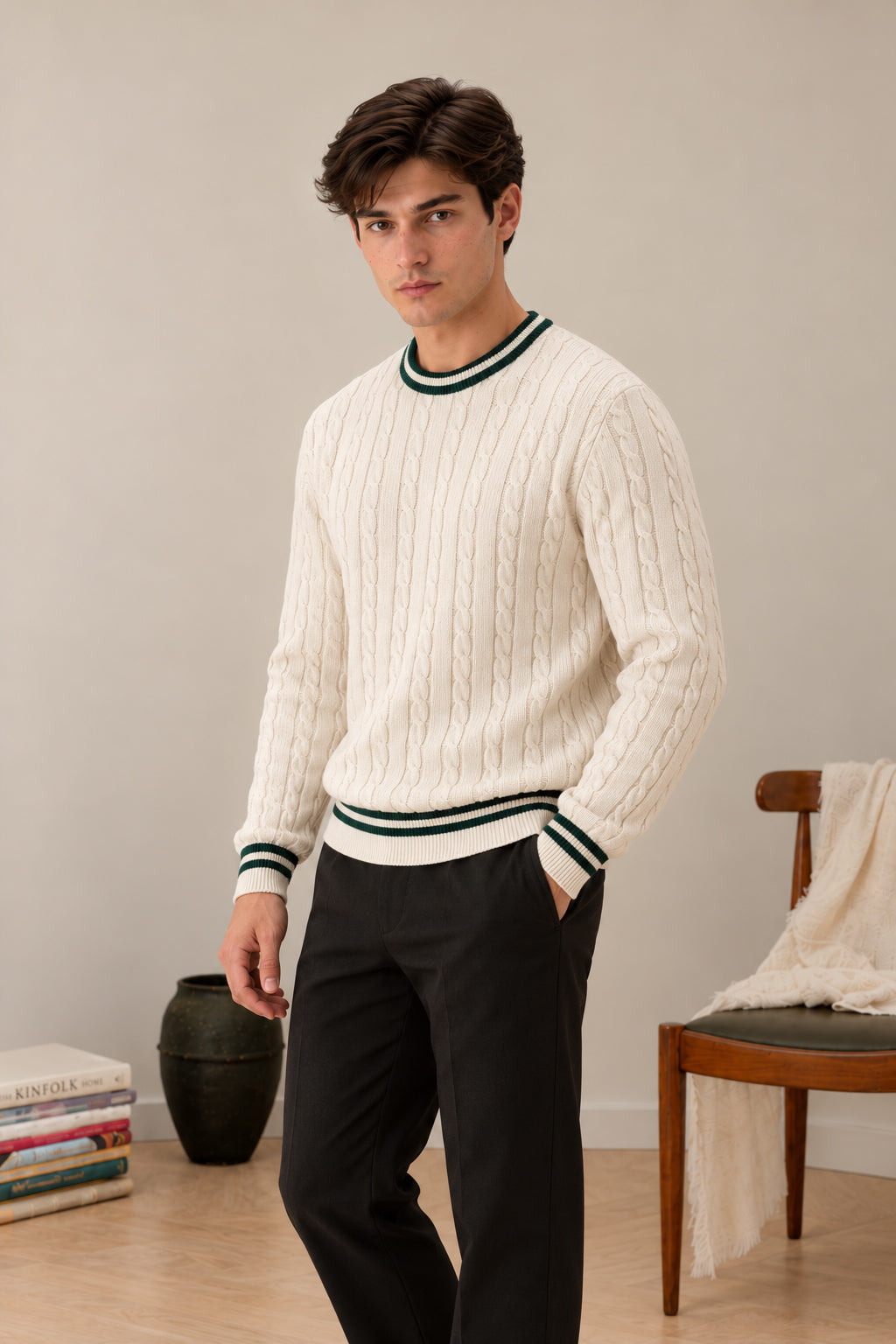 Off White Baseball Sweater - Men