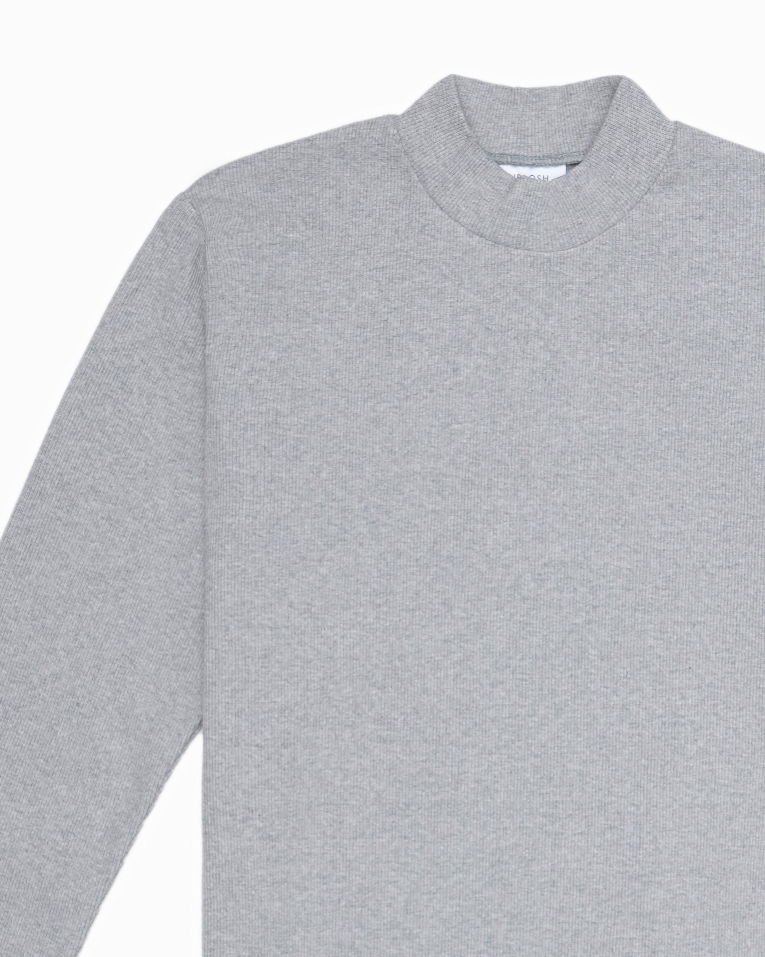 Ribbed Grey Mock Neck - Men