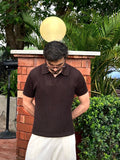 Dark Brown Riviera Knit Polo