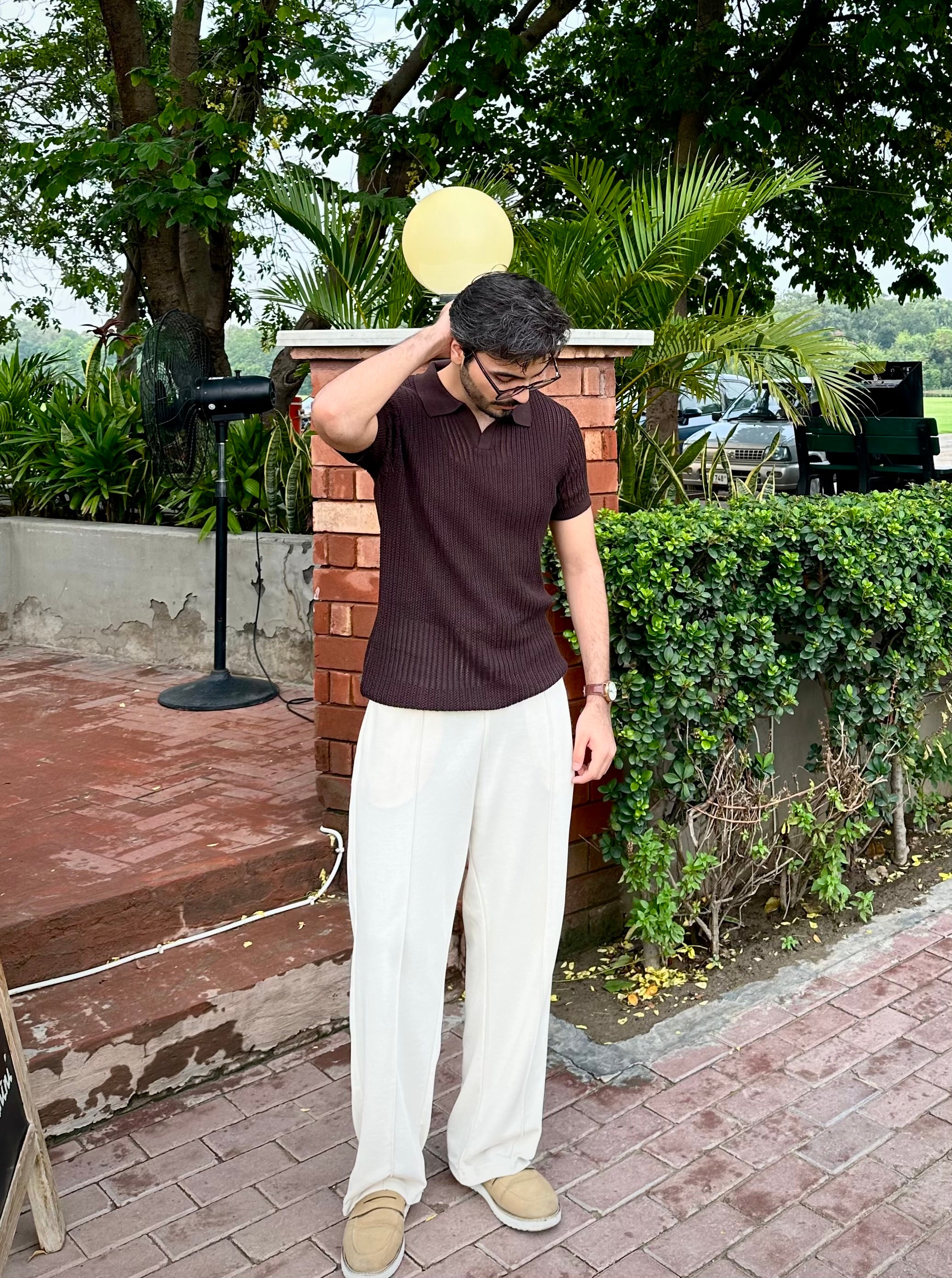 Dark Brown Riviera Knit Polo