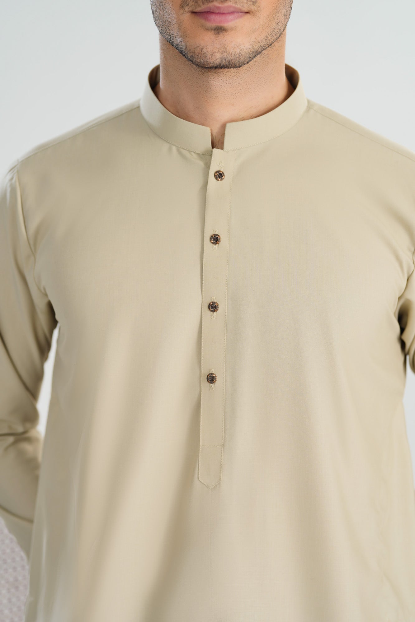 Bisque Blended Suiting Kameez Shalwar - Men - Men