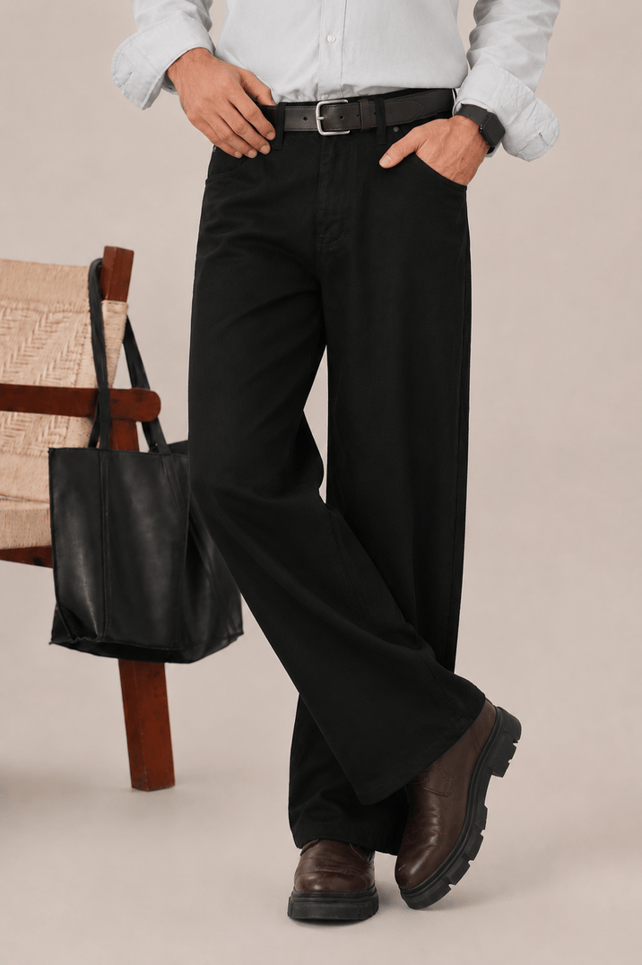 Jet Black Straight Fit Denim