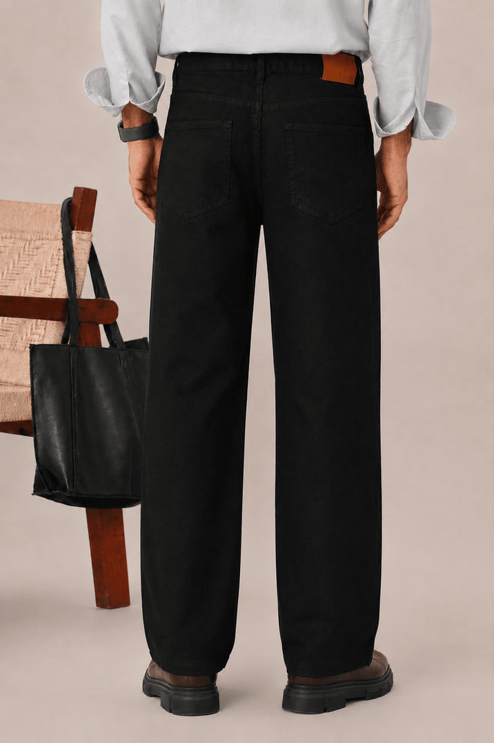 Jet Black Straight Fit Denim