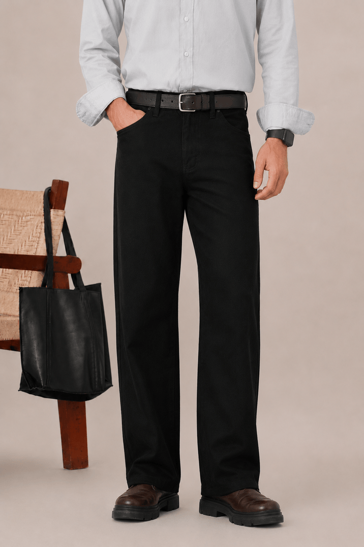 Jet Black Straight Fit Denim
