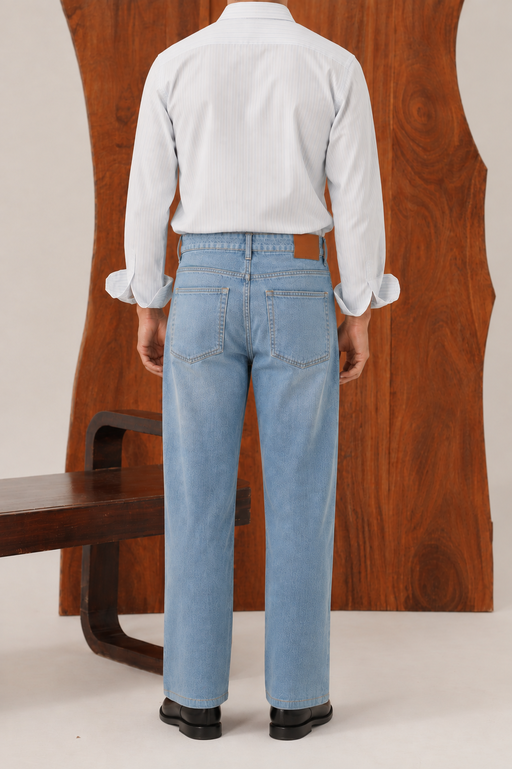 Light Blue Straight Fit Denim