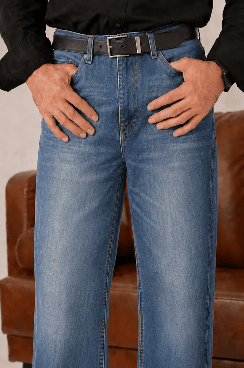 Deep Teal Indigo Straight Fit Denim