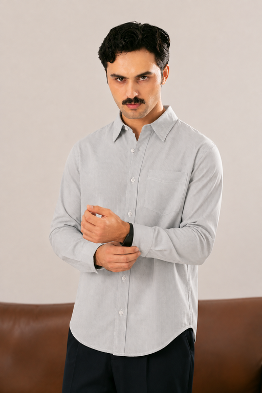 Marine Blue Striped Casual Shirt - Men