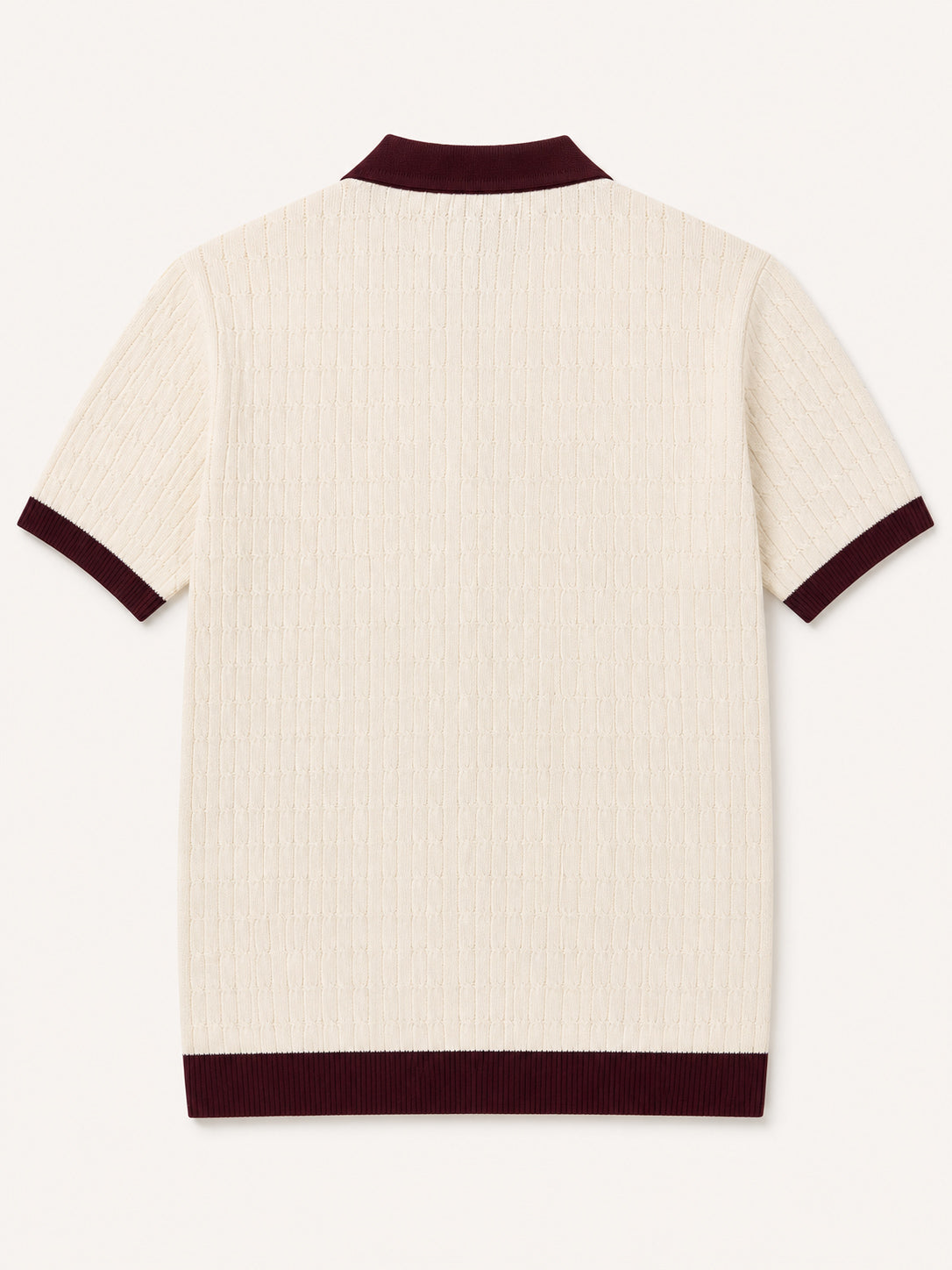 Ecru Heritage Knit Contrast Knit Polo - Men