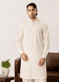 Formal Bosky White Kurta Shalwar - Collar Neck Embroidered - Men