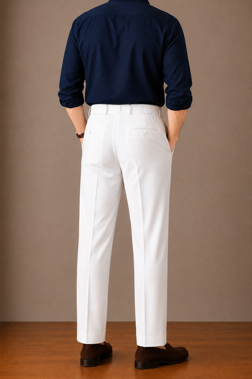 Off-White Side Elasticated Double-Pleat Straight Dress Pants