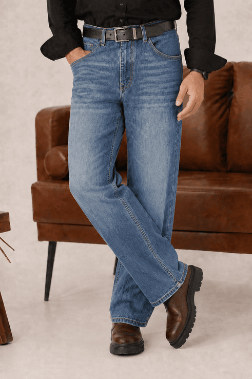 Deep Teal Indigo Straight Fit Denim