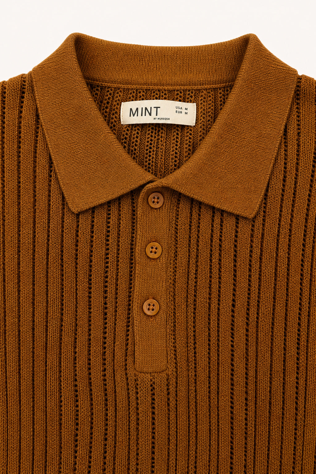 Caramel Heritage Rib Knit Polo - Men