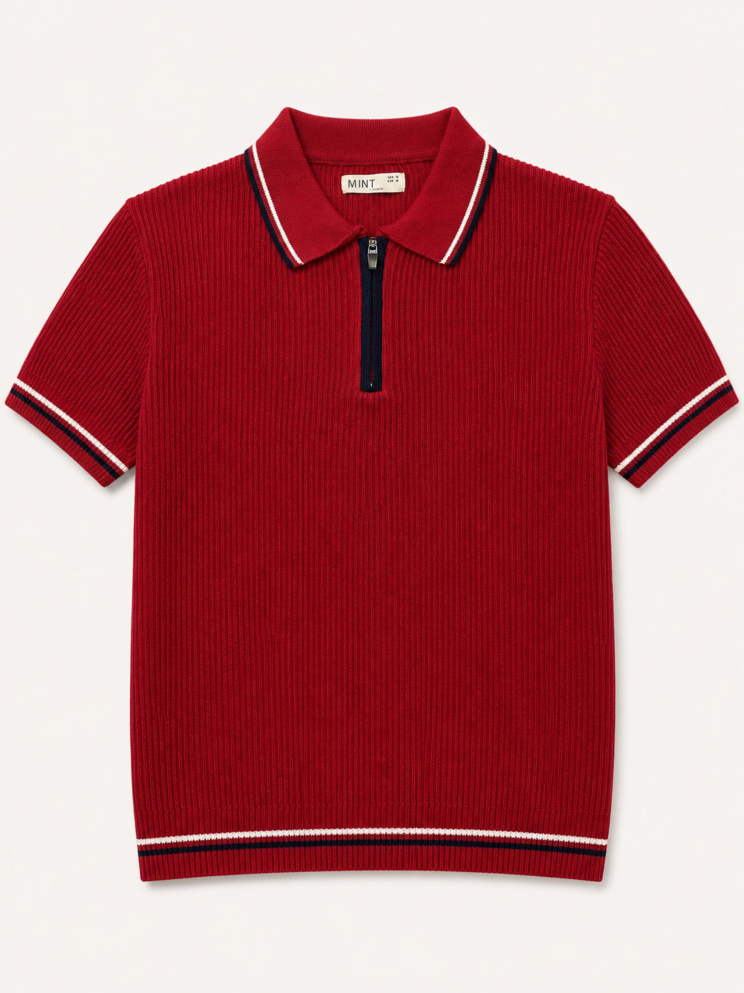 Crimson Riviera Knit Zip Knit Polo - Men