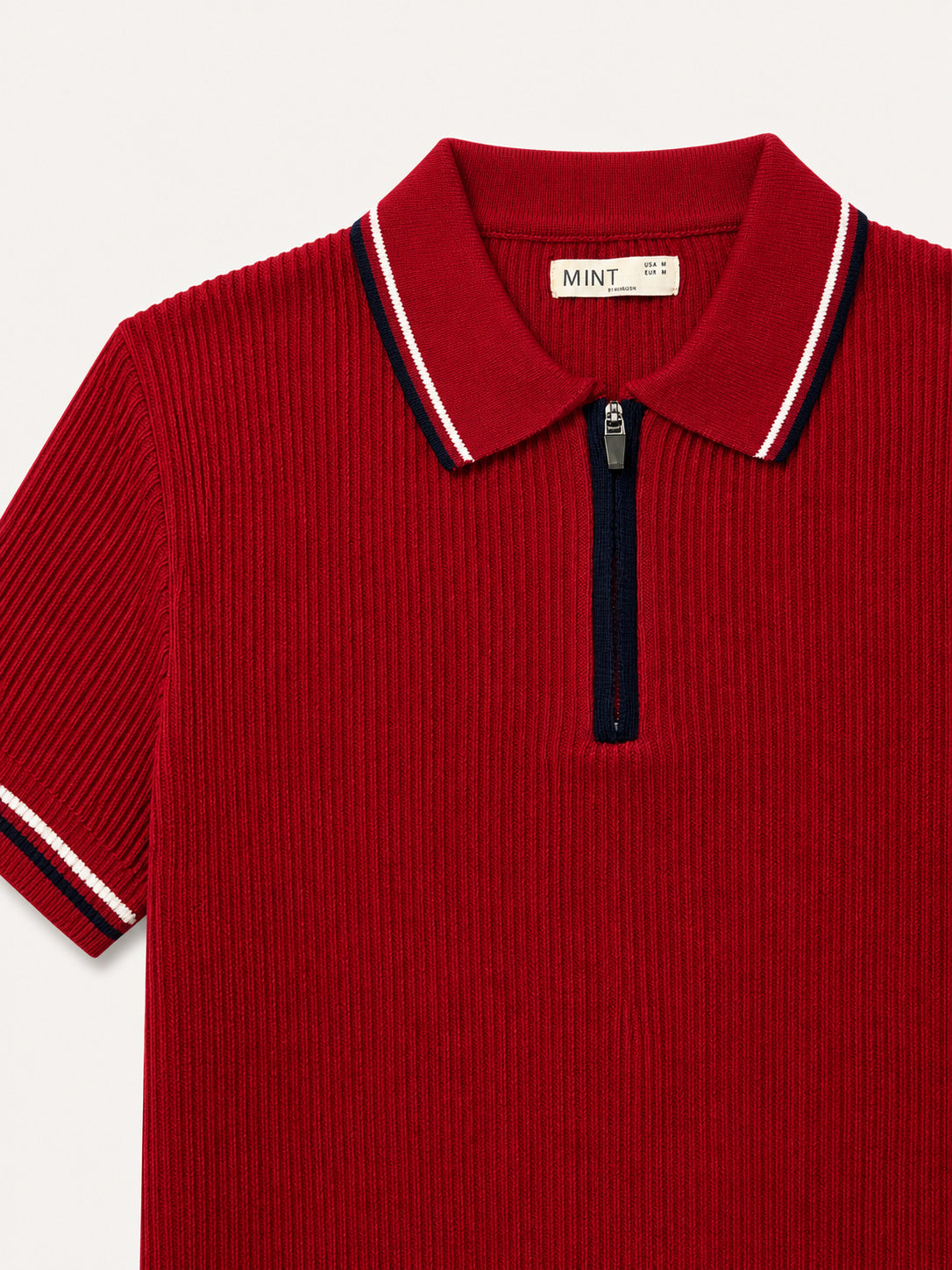 Crimson Riviera Knit Zip Knit Polo - Men