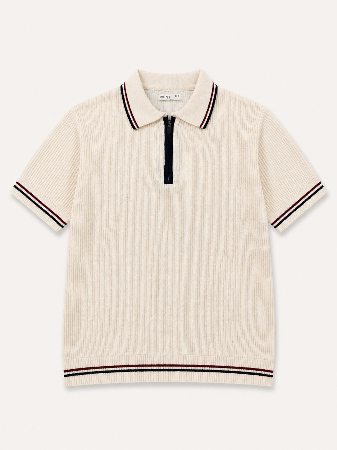 Ecru Riviera Zip Knit Polo - Men