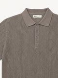 Taupe Atelier Textured Knit Polo