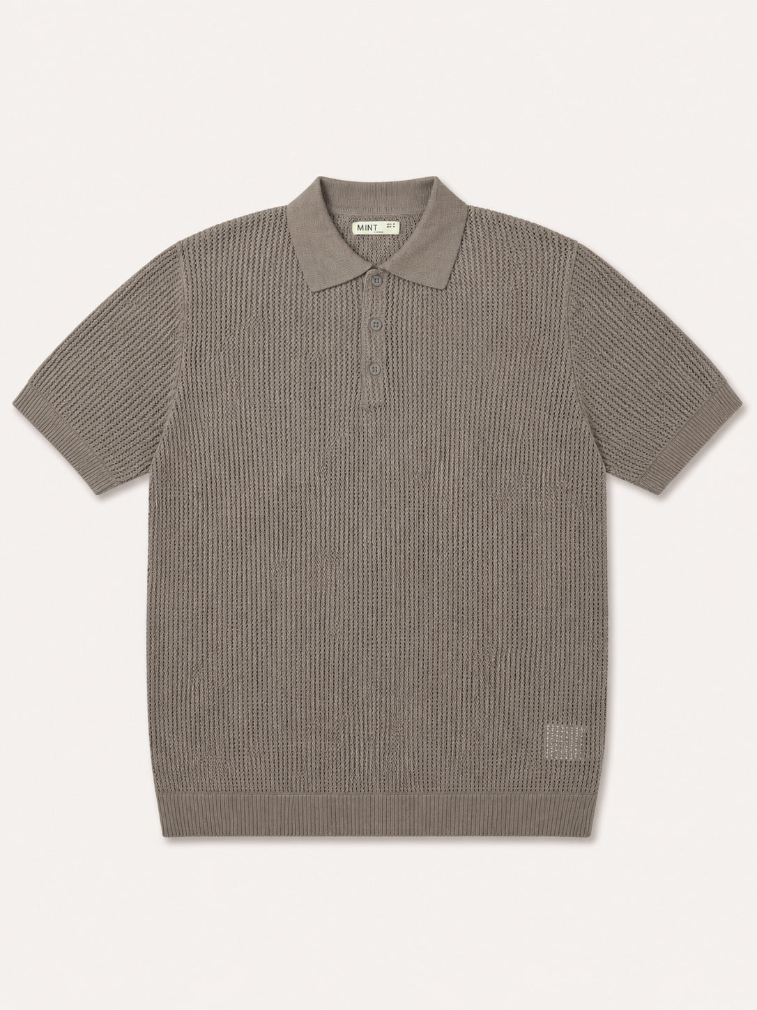 Brown textured polo shirt on a white background