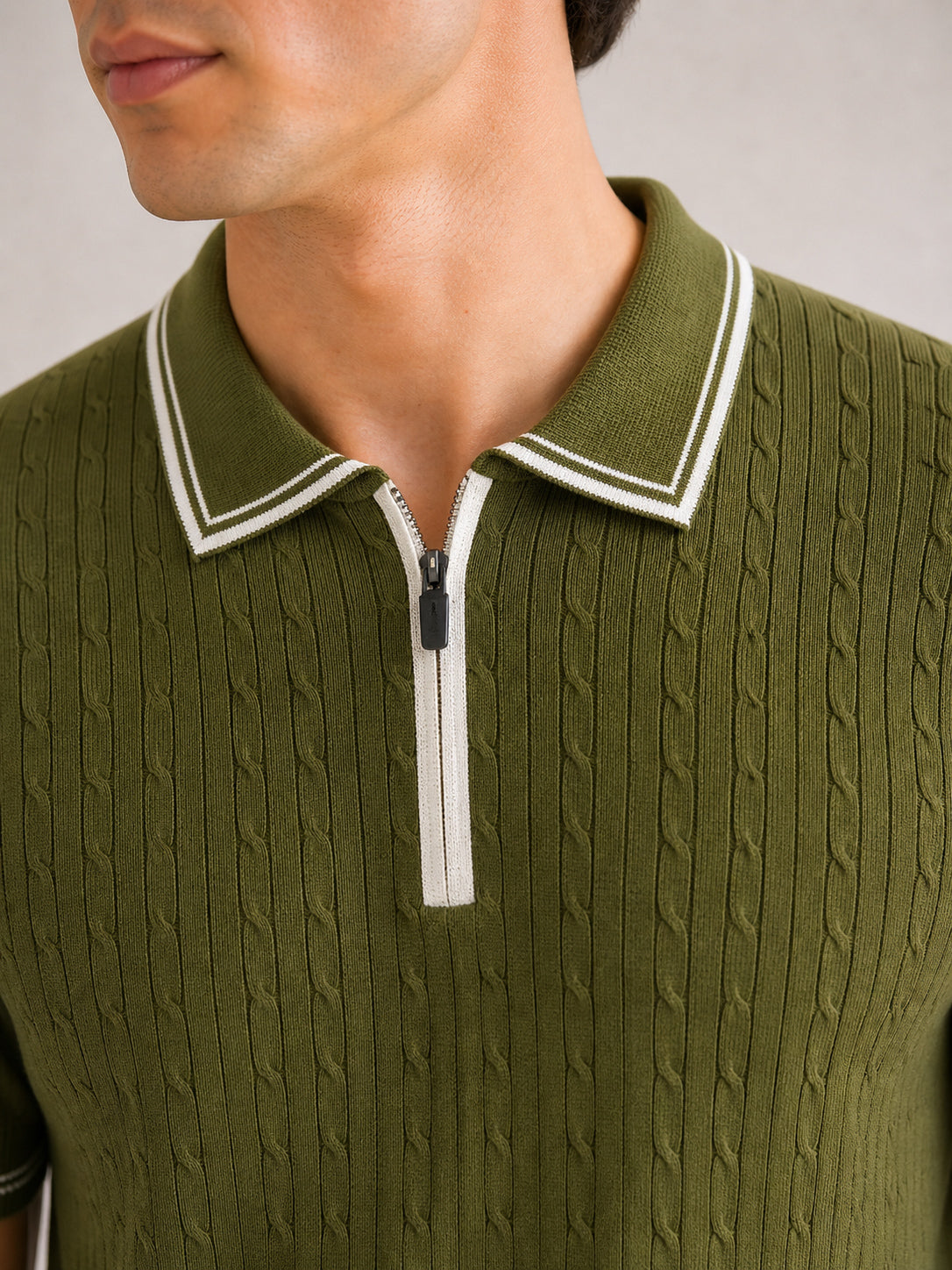 Moss Riviera Zip Knit Polo - Men