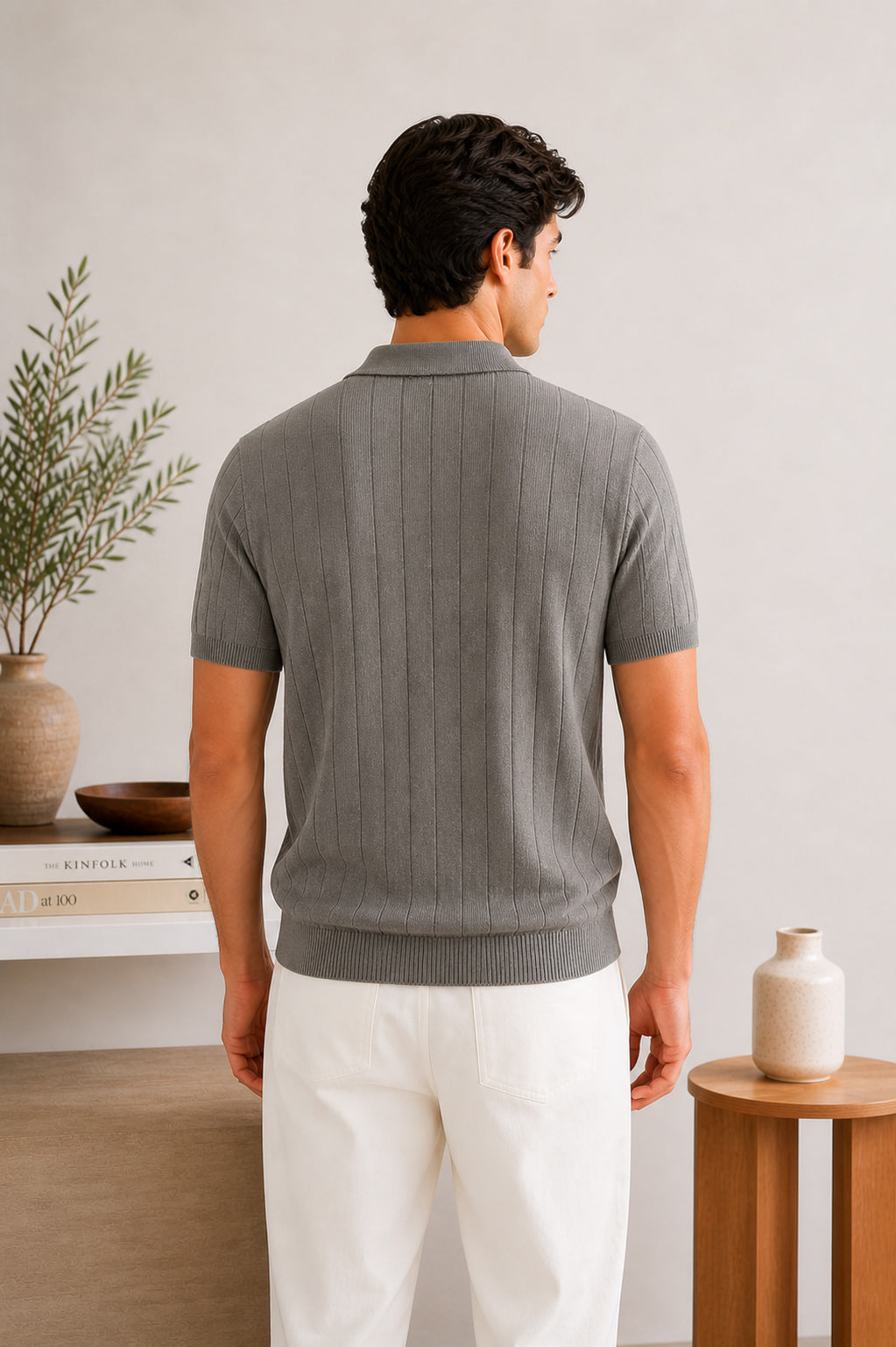 Ash Classic Rib Knit Polo - Men