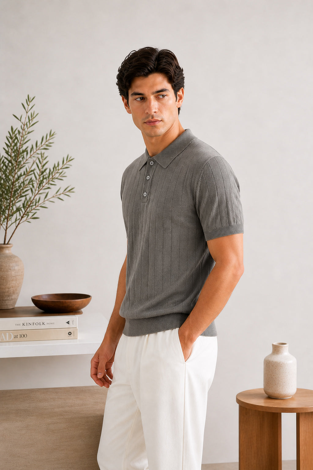 Ash Classic Rib Knit Polo - Men