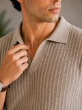 Sandstone Atelier Textured Knit Polo