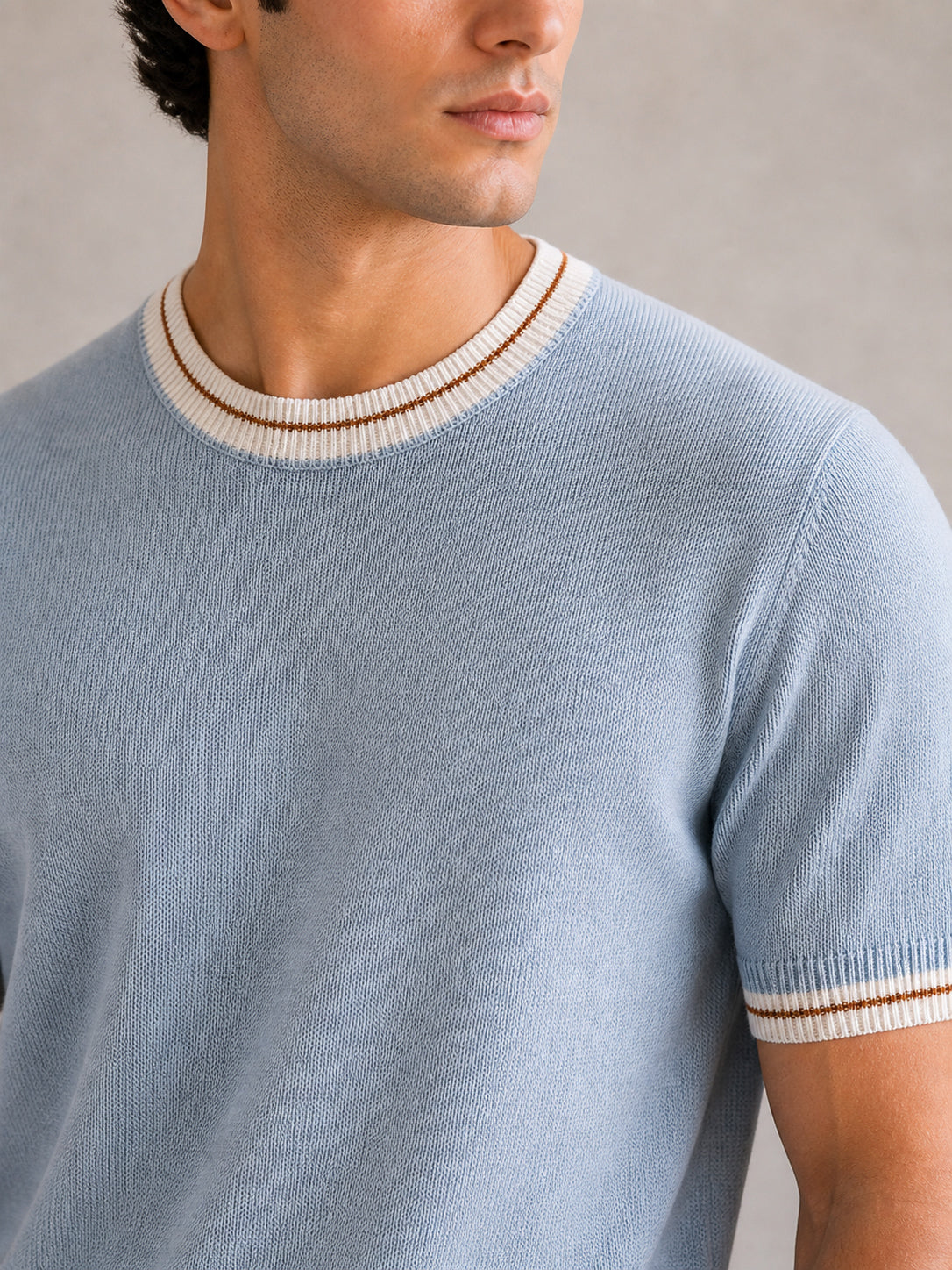 Ice Blue Riviera Knit Tee - Men