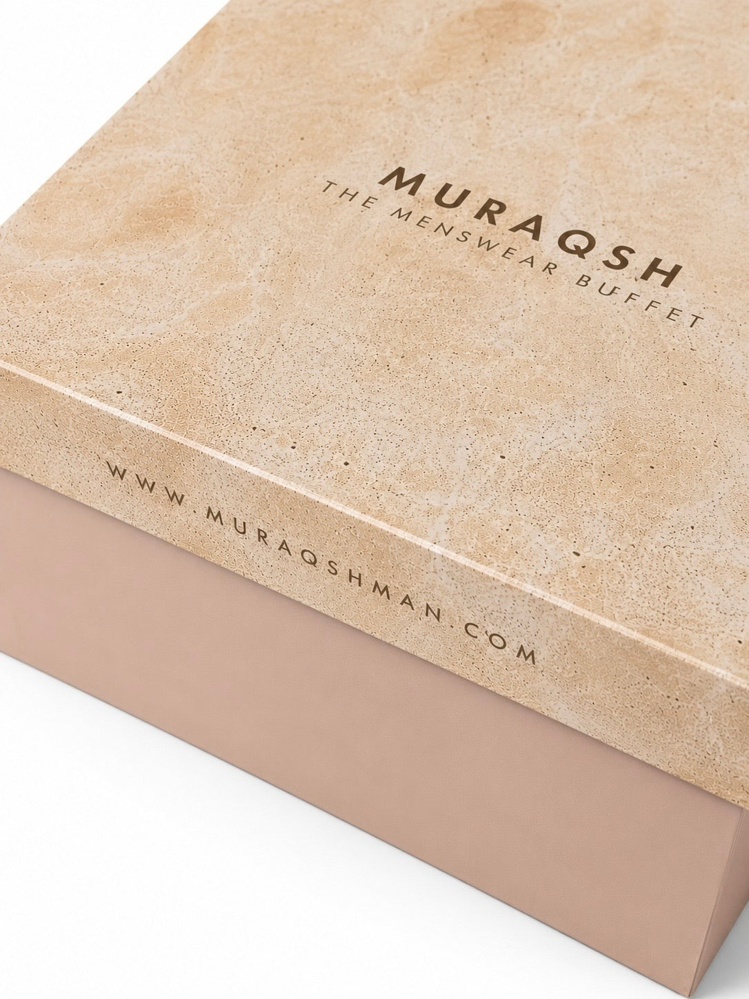 Premium Gift Box - Textured Lift-Off Box in Beige Pink