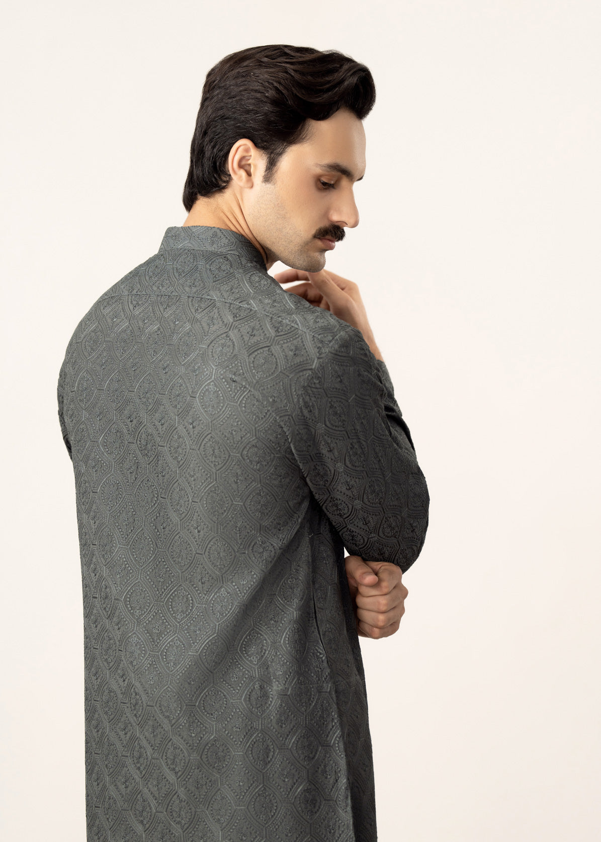 Jahan - Green Raw Silk Embroidered Kurta Trouser