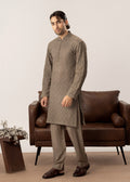 Maahir - Taupe Raw Silk Embroidered Kurta Trouser