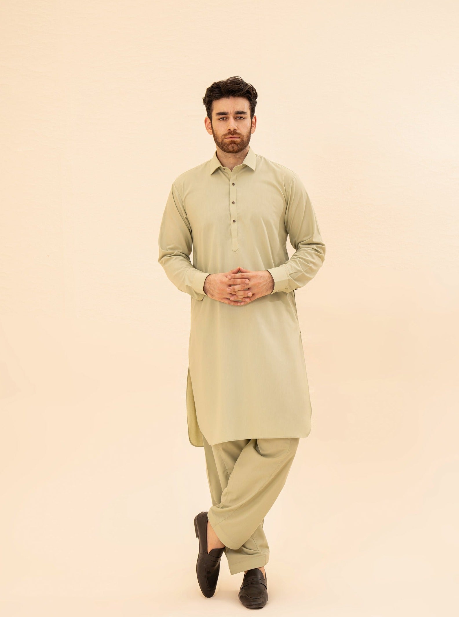 Mint French Collar Kameez Shalwar - Men