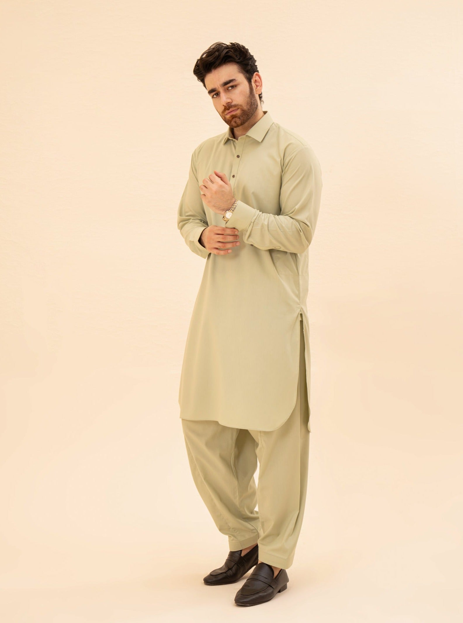 Mint French Collar Kameez Shalwar - Men