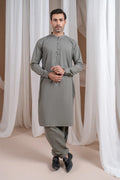Sand Grey Luxury Blended Kurta Shalwar - Men