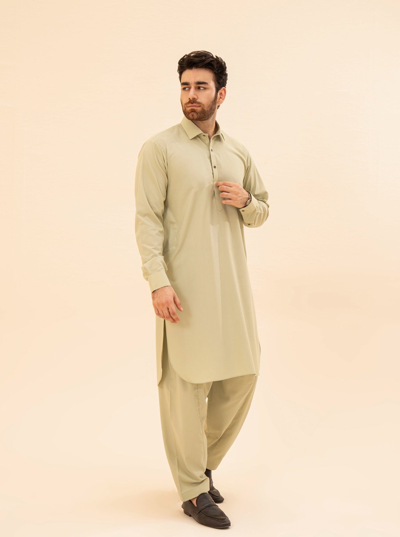 Mint French Collar Kameez Shalwar - Men