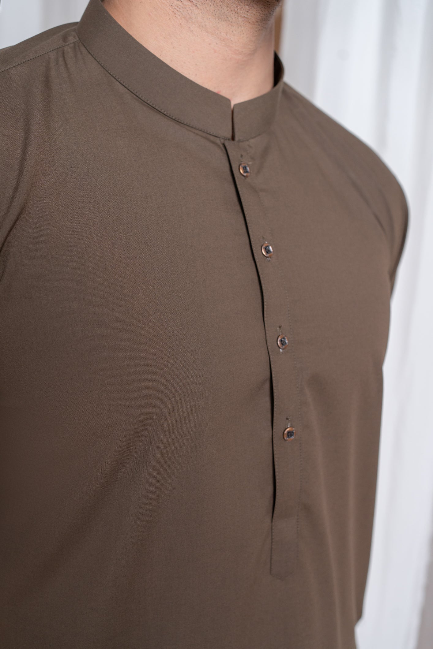 Light Brown Luxury Blended Kurta Shalwar - Men