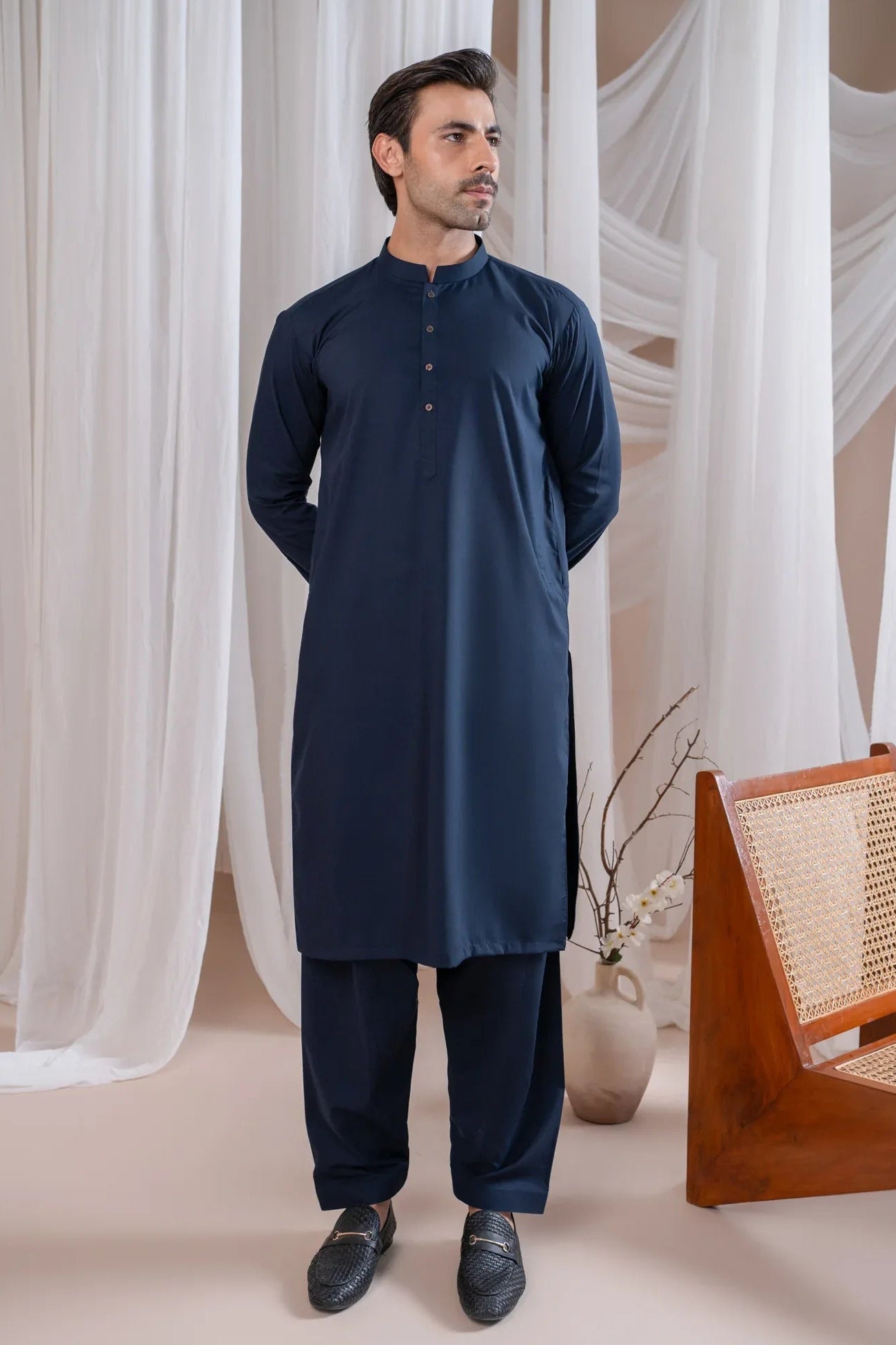 Navy Blue Kameez shalwar