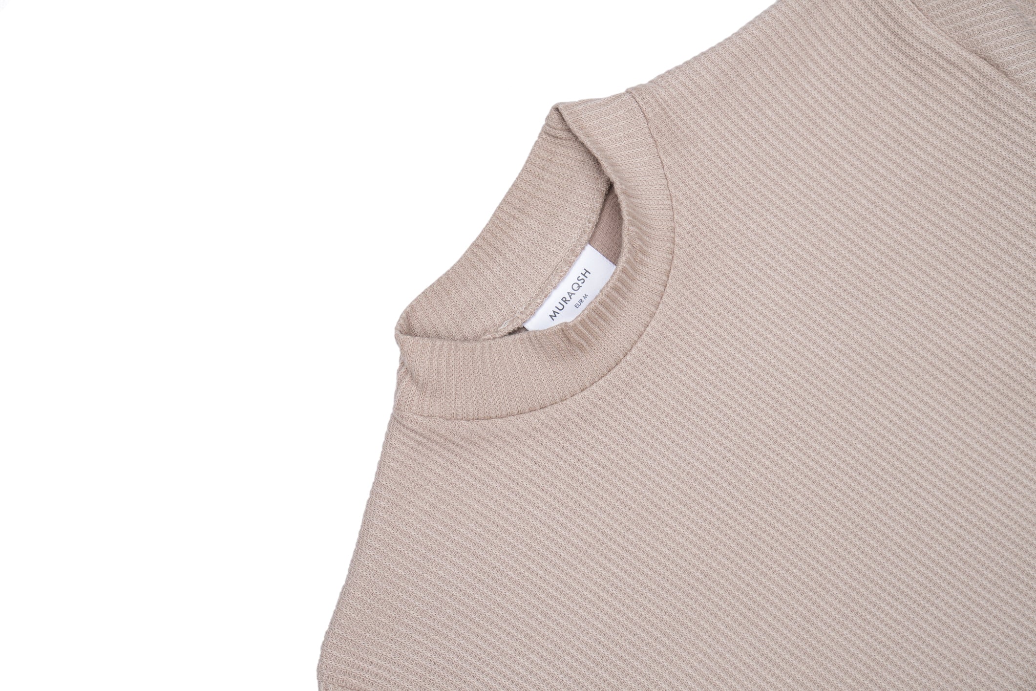 Beige Drop Needle Mock Neck - Men