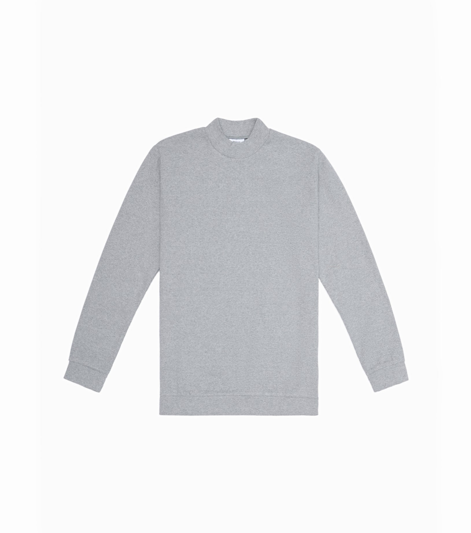 Ribbed Grey Mock Neck - Men