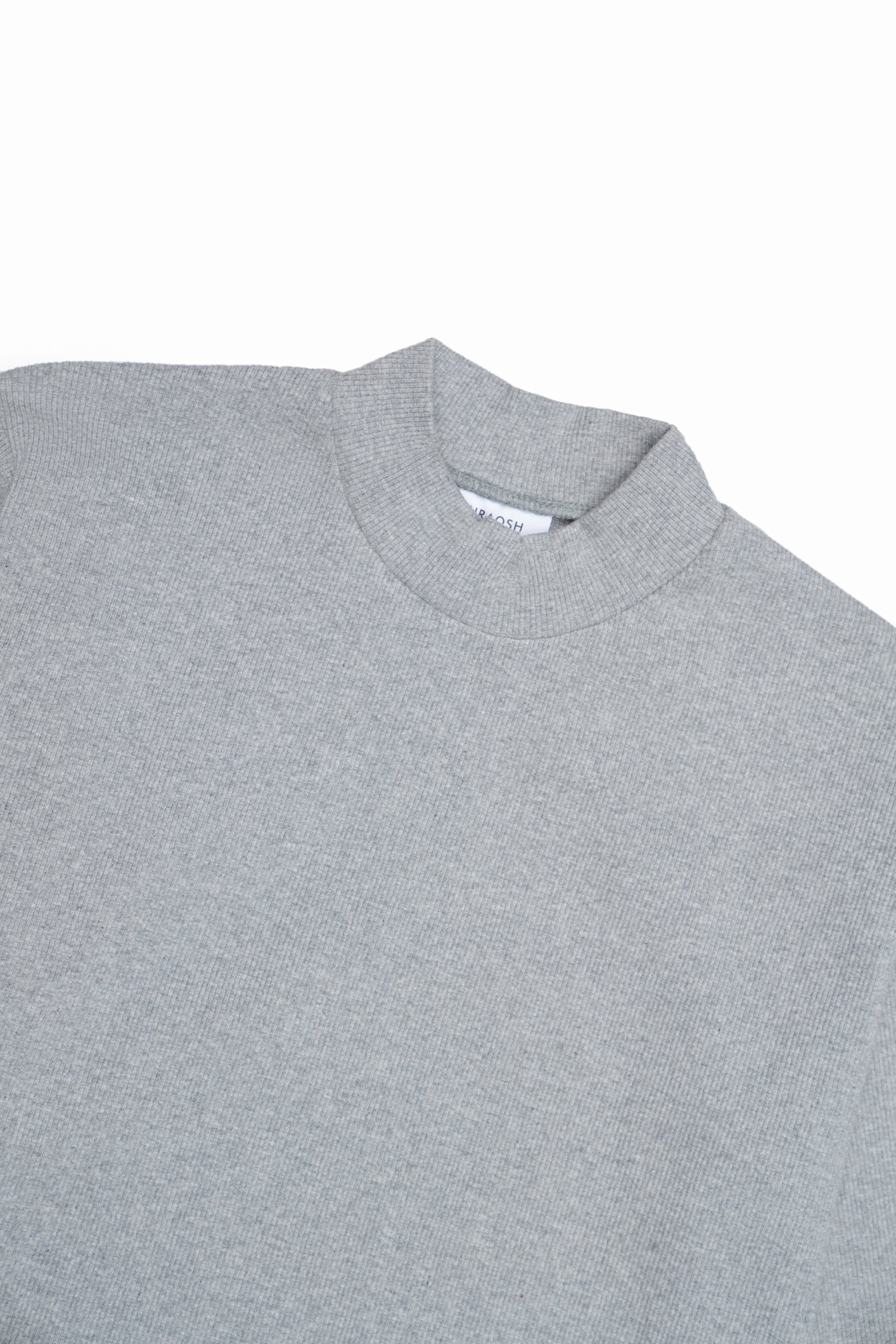 Ribbed Grey Mock Neck - Men