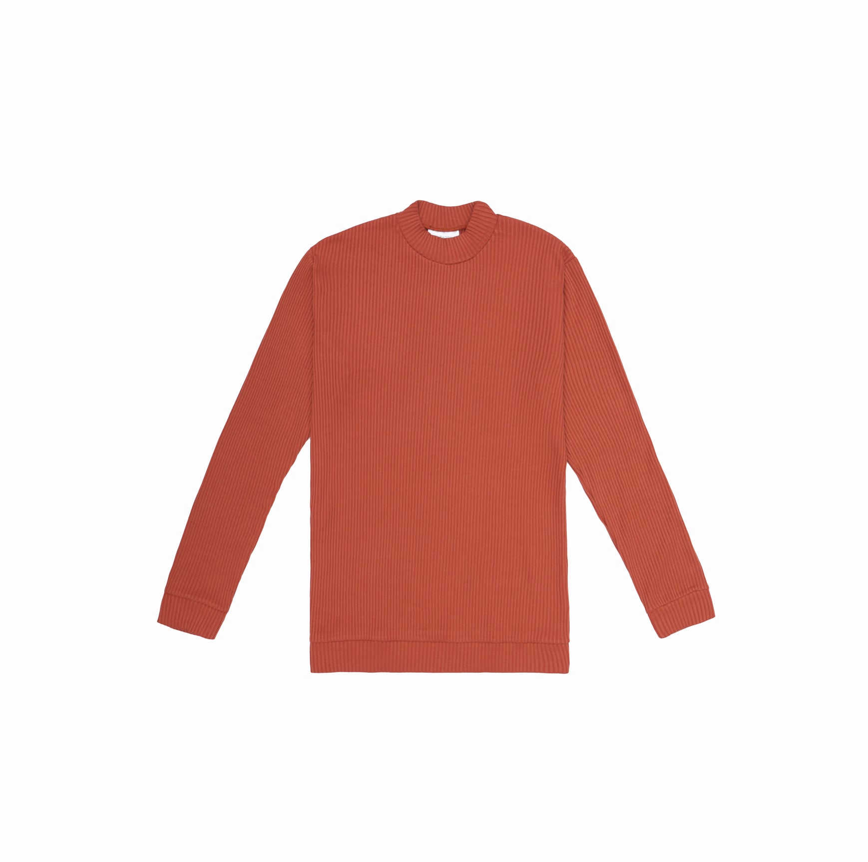 Orange Rust Drop Needle Mock Neck - Men