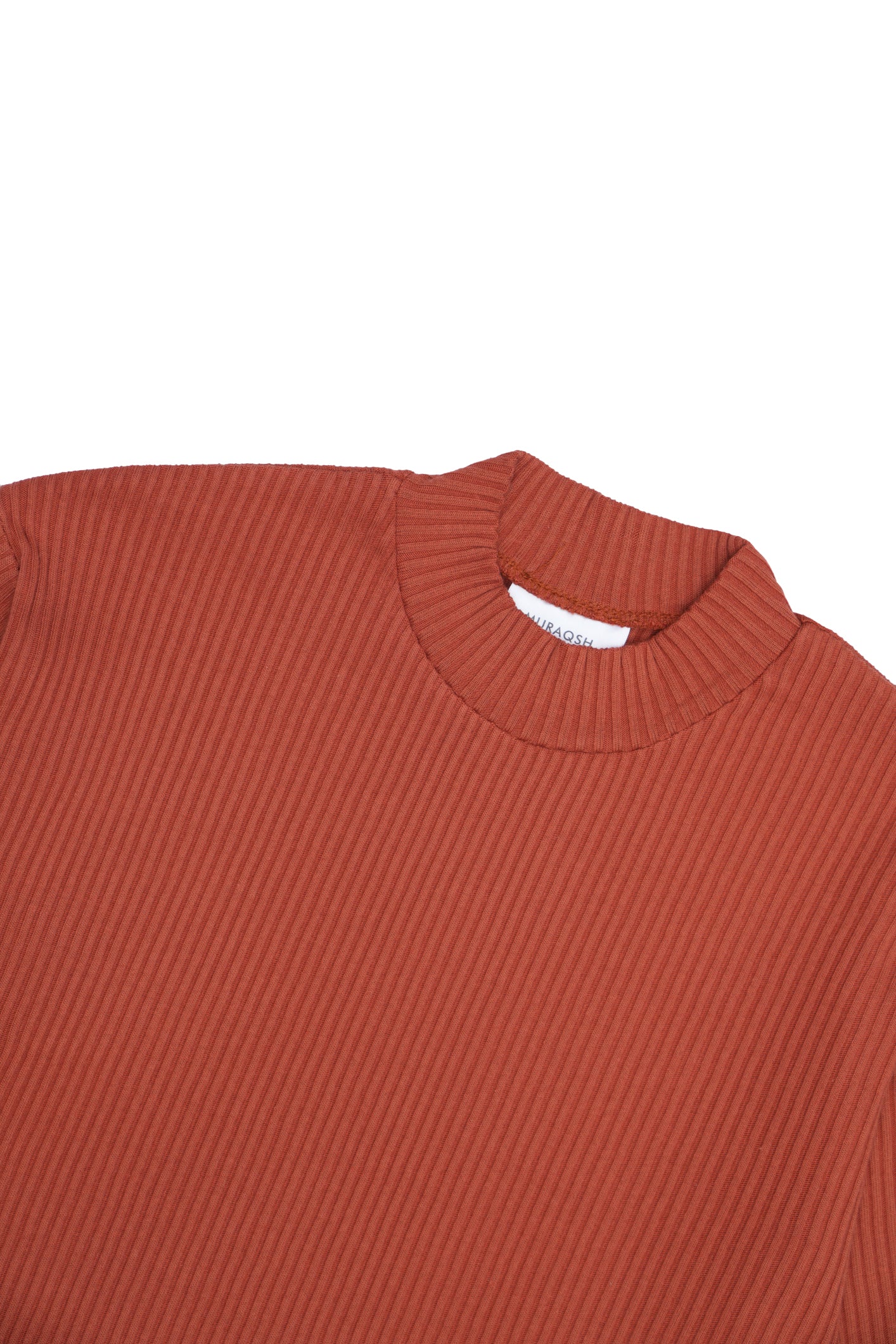 Orange Rust Drop Needle Mock Neck - Men