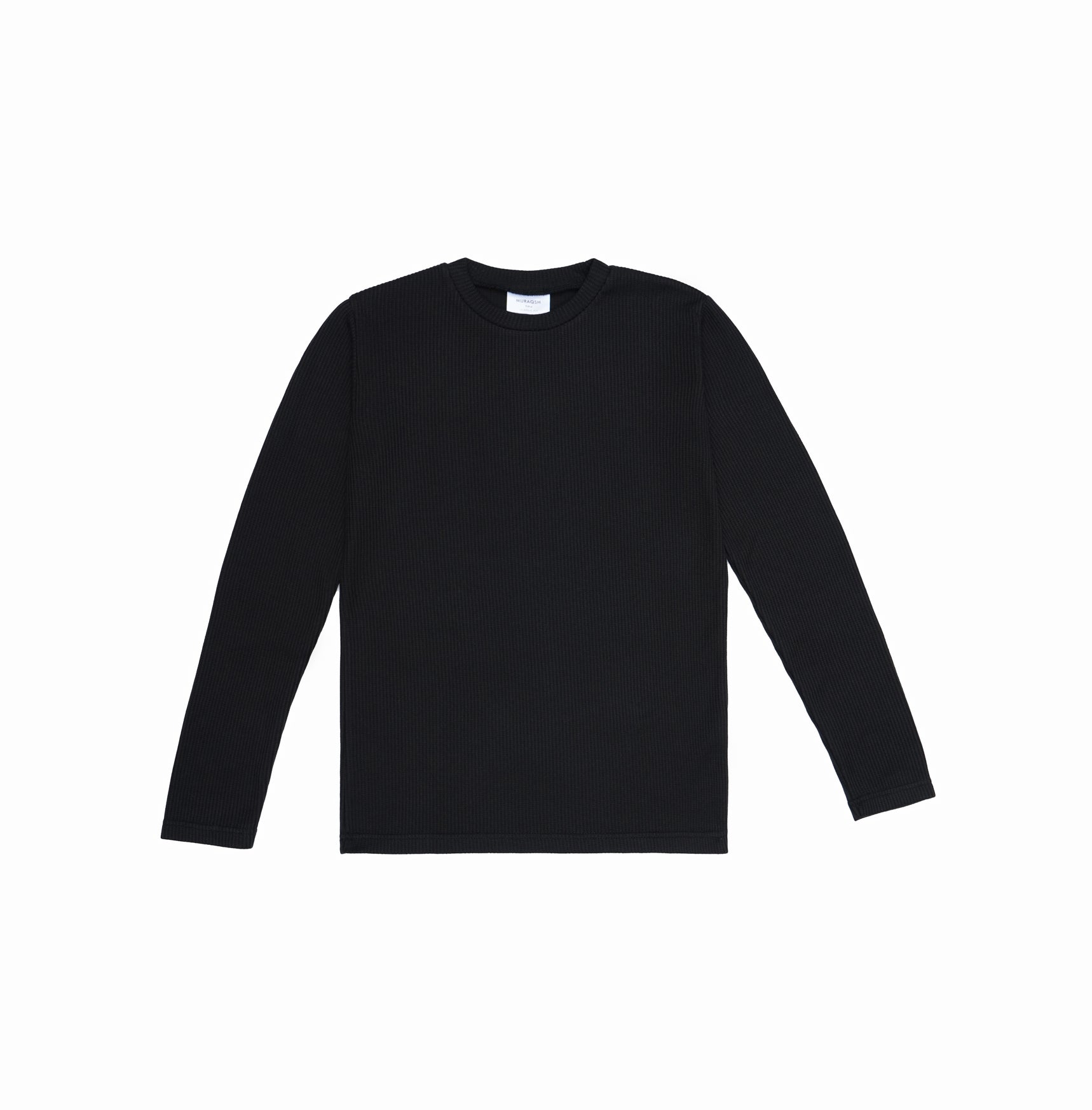 Black Drop Needle Sweat Shirt - Men