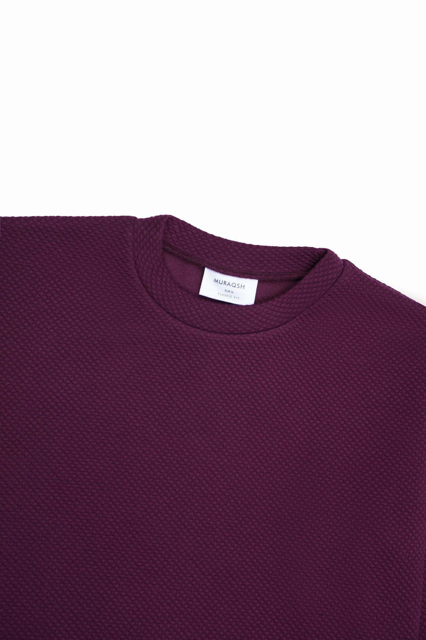 Waffle Burgundy Sweat Shirt - Men