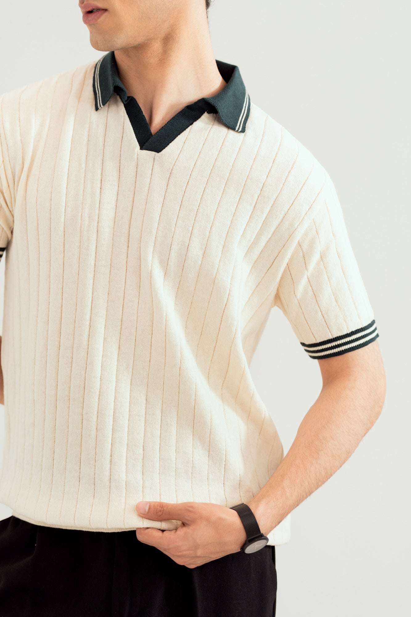 White Heritage  Knitted Polo - Men - Men
