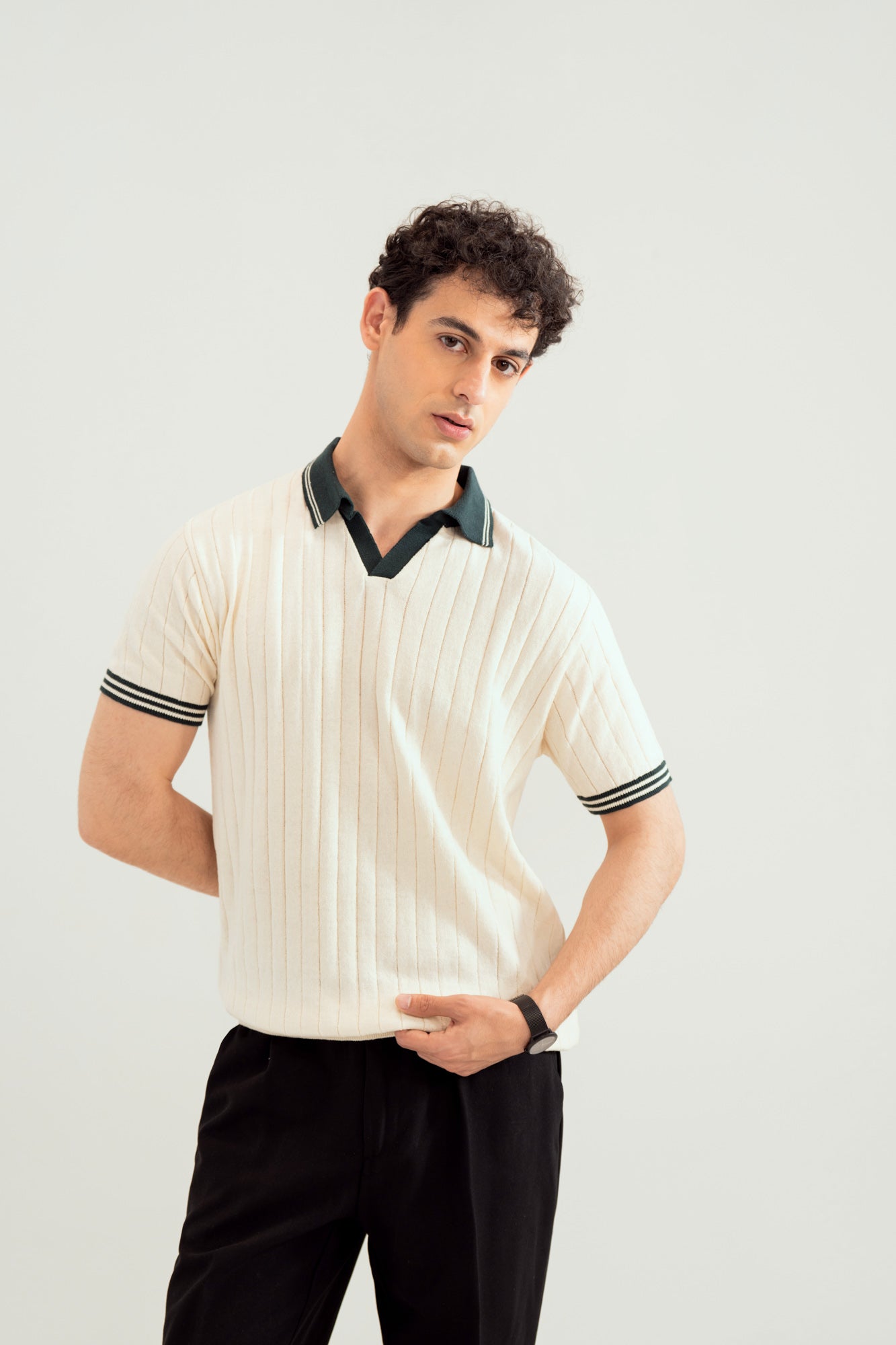 White Heritage  Knitted Polo - Men - Men