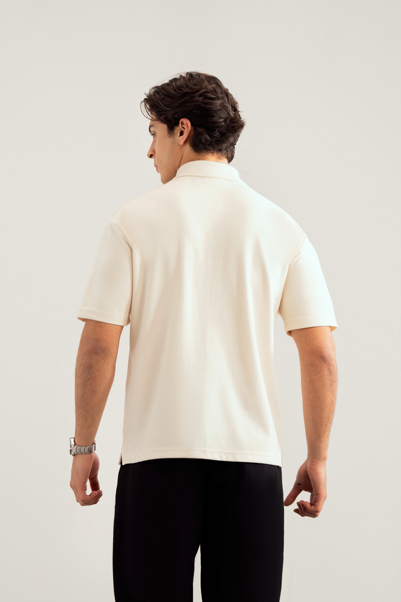 Off White Interlock Zipper Polo - Boxy Fit - Men - Men