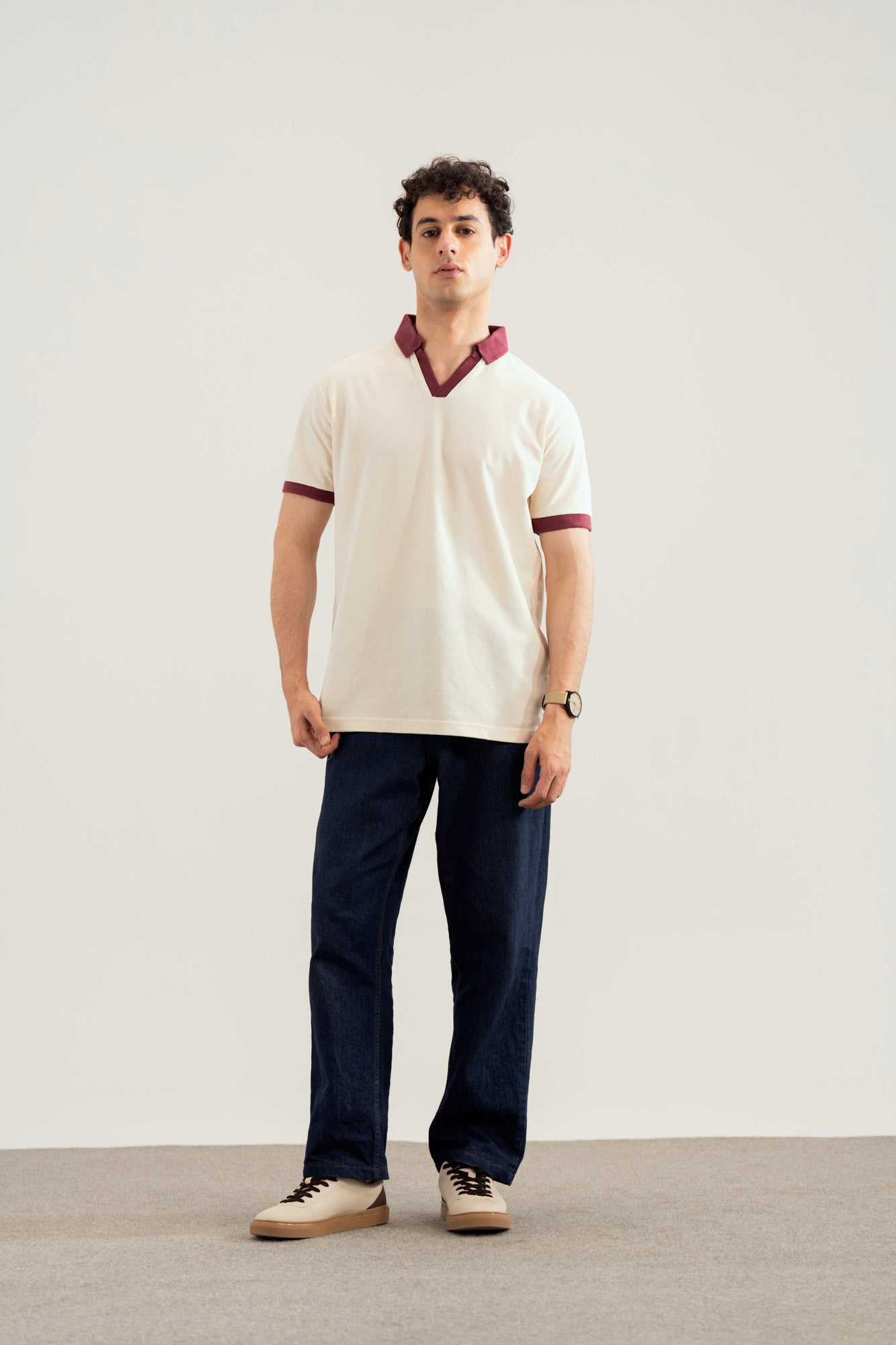 Off White Johhny Resort Polo - Maroon Collar - Men - Men