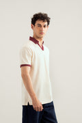 Off White Johhny Resort Polo - Maroon Collar - Men